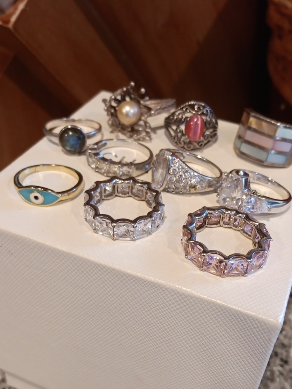 Vtg Sterling Silver Lot of 10 Rings